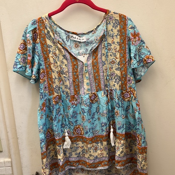 NWT Pink & Flare Boho Swing Top Size Small - Picture 8 of 11